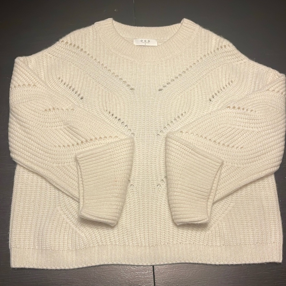 One grey day cream sweater